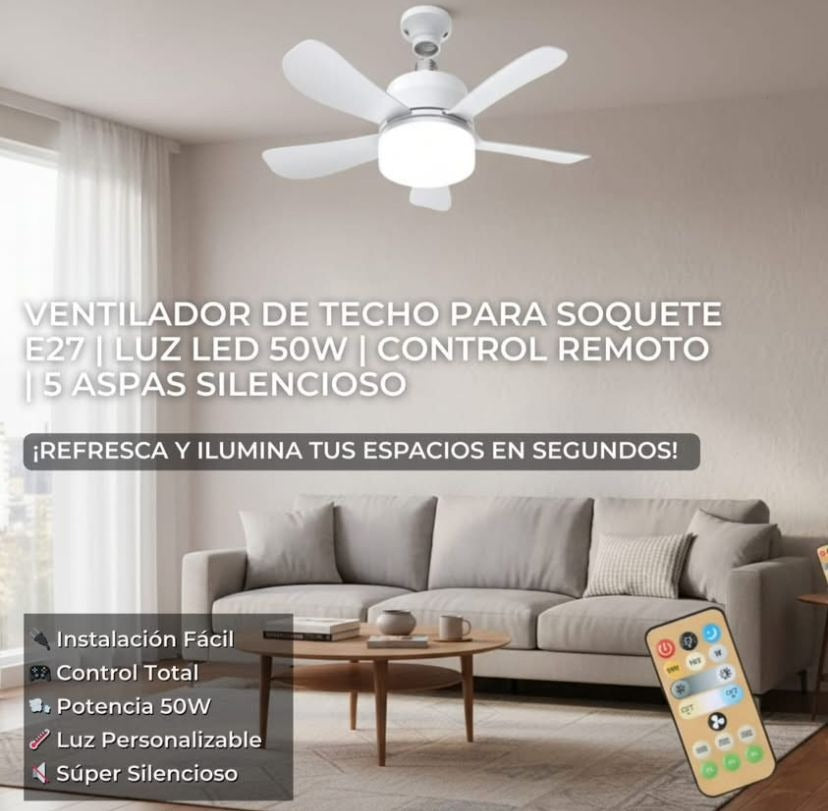 VENTILADOR DE TECHO CON FOCO