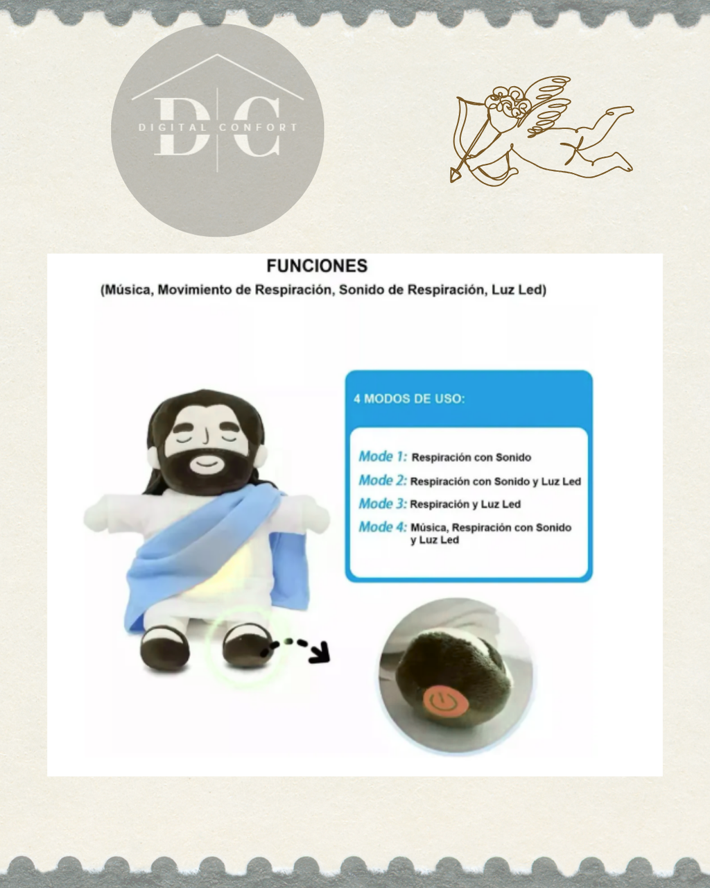 PELUCHE JESUS QUE RESPIRA, EMITE SONIDO